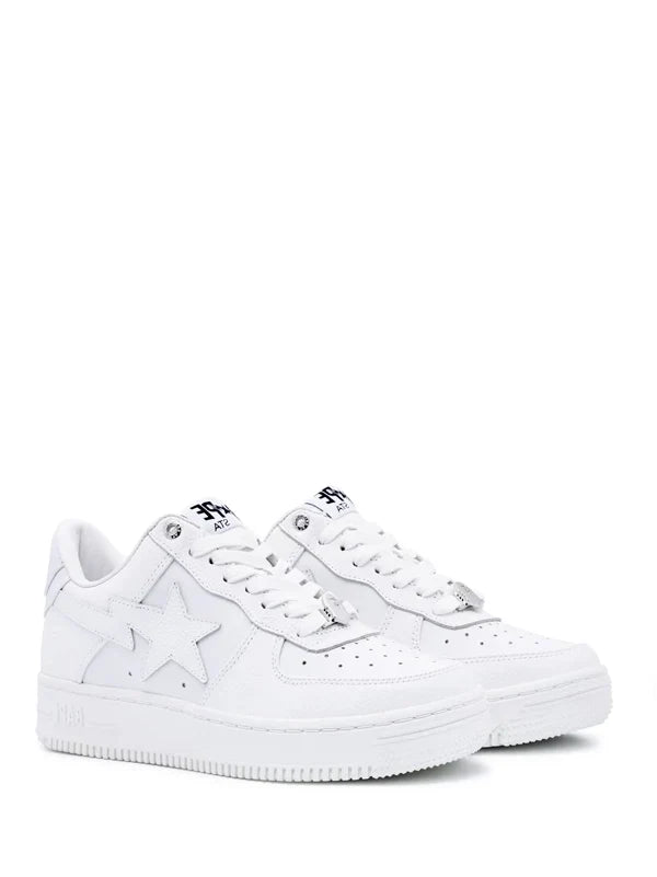 BAPE STA™ Low – Triple White Pebble Leather
