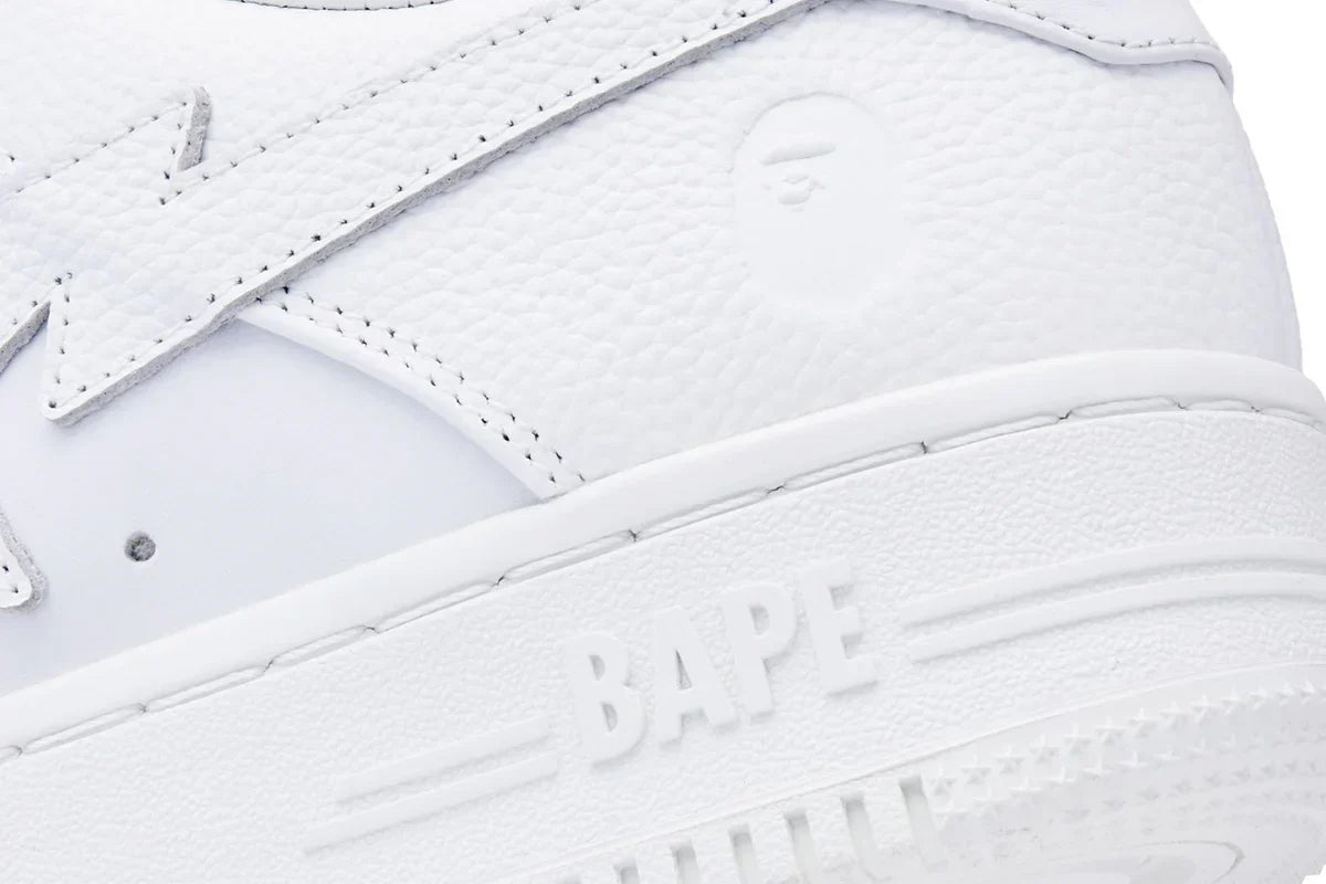 BAPE STA™ Low – Triple White Pebble Leather